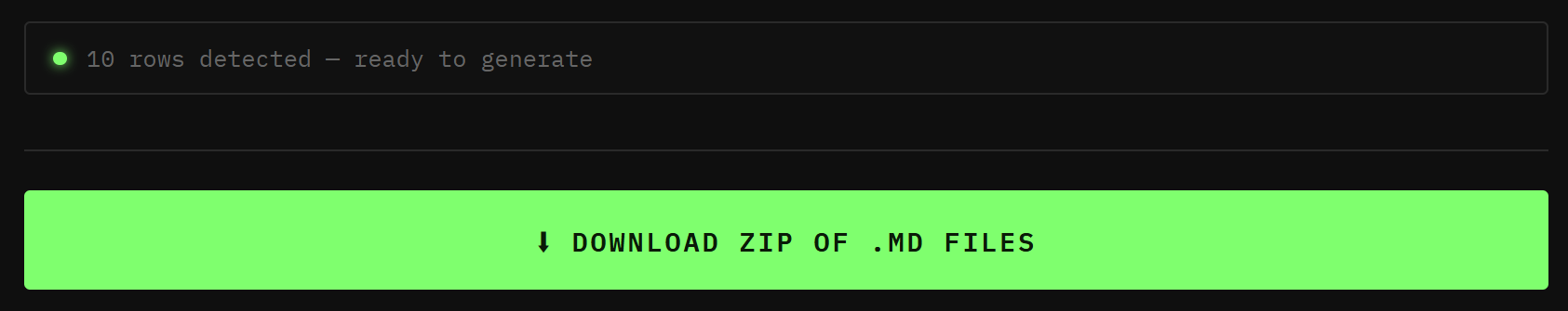 Screenshot: File explorer showing the unzipped .md files